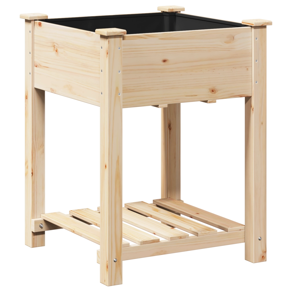 Piantana da Giardino  con Ripiano 60x60x76 cm in Legno Massello di Abete