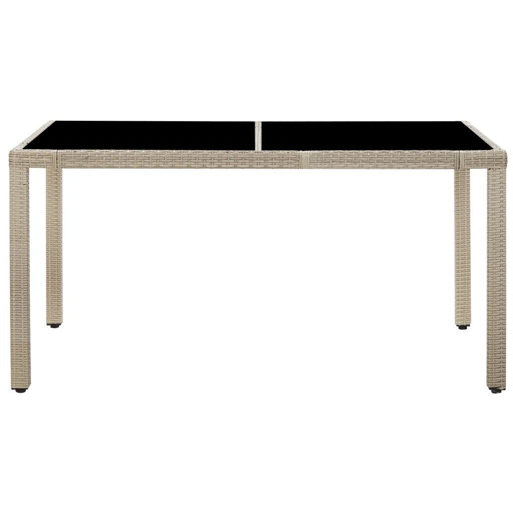 Set da Pranzo da Giardino 7 pz con Cuscini in Polyrattan Beige 46040