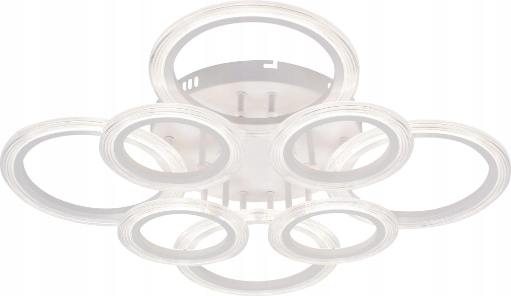 Plafoniera LED anelli bianca 8 luci 128W Vargo