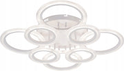Plafoniera LED anelli bianca 8 luci 128W Vargo