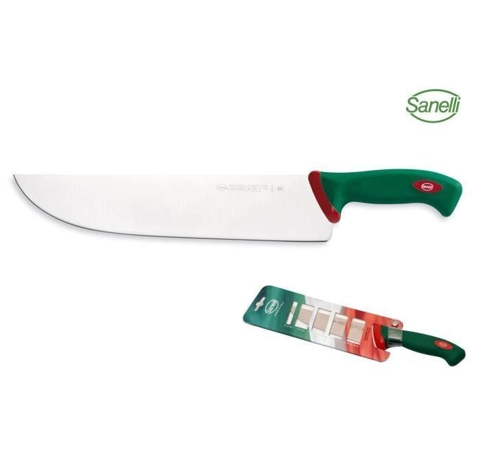 Sanelli SN-102633 Premana Professional Coltello Affettare Lama Rigida 33 cm Tecnologia Antibatterica Biomaster colore Verde