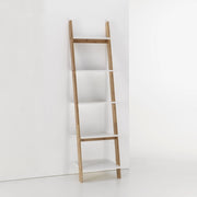 Scaffale 5 Ripiani da Soggiorno 43x37x164 cm in Bambù TFT Memphis Bianco e Bambù