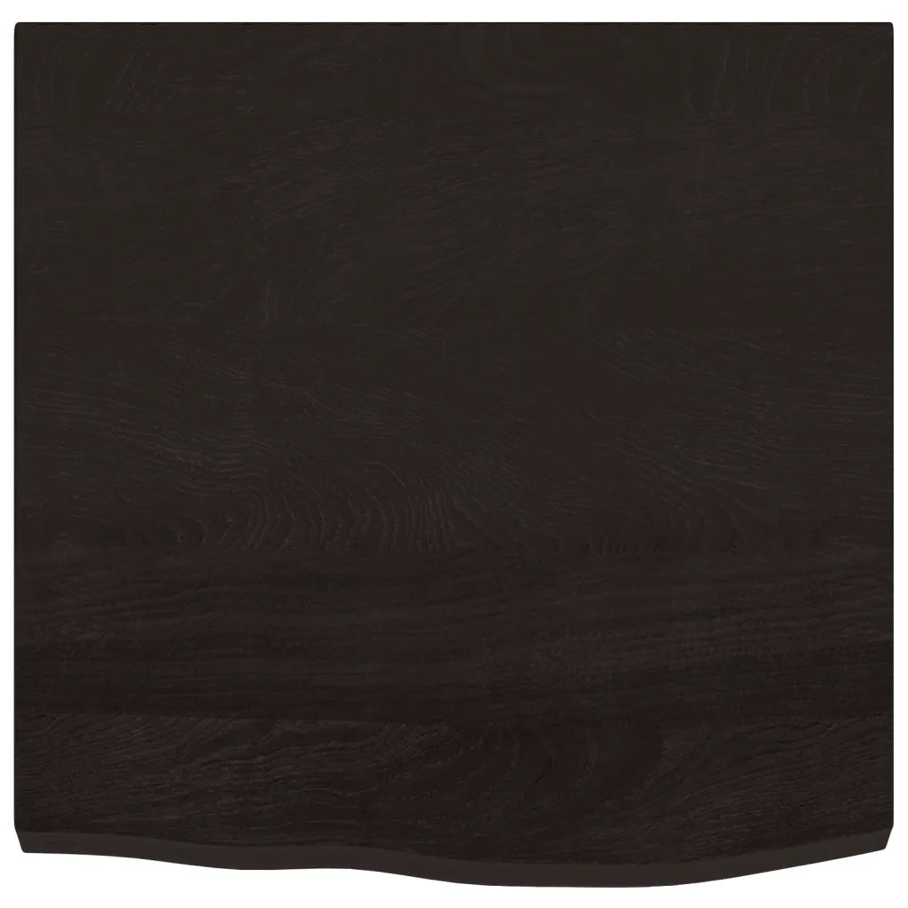 Piano Tavolo Marrone 60x60x(2-4) cm Rovere Massello Trattato 3156414