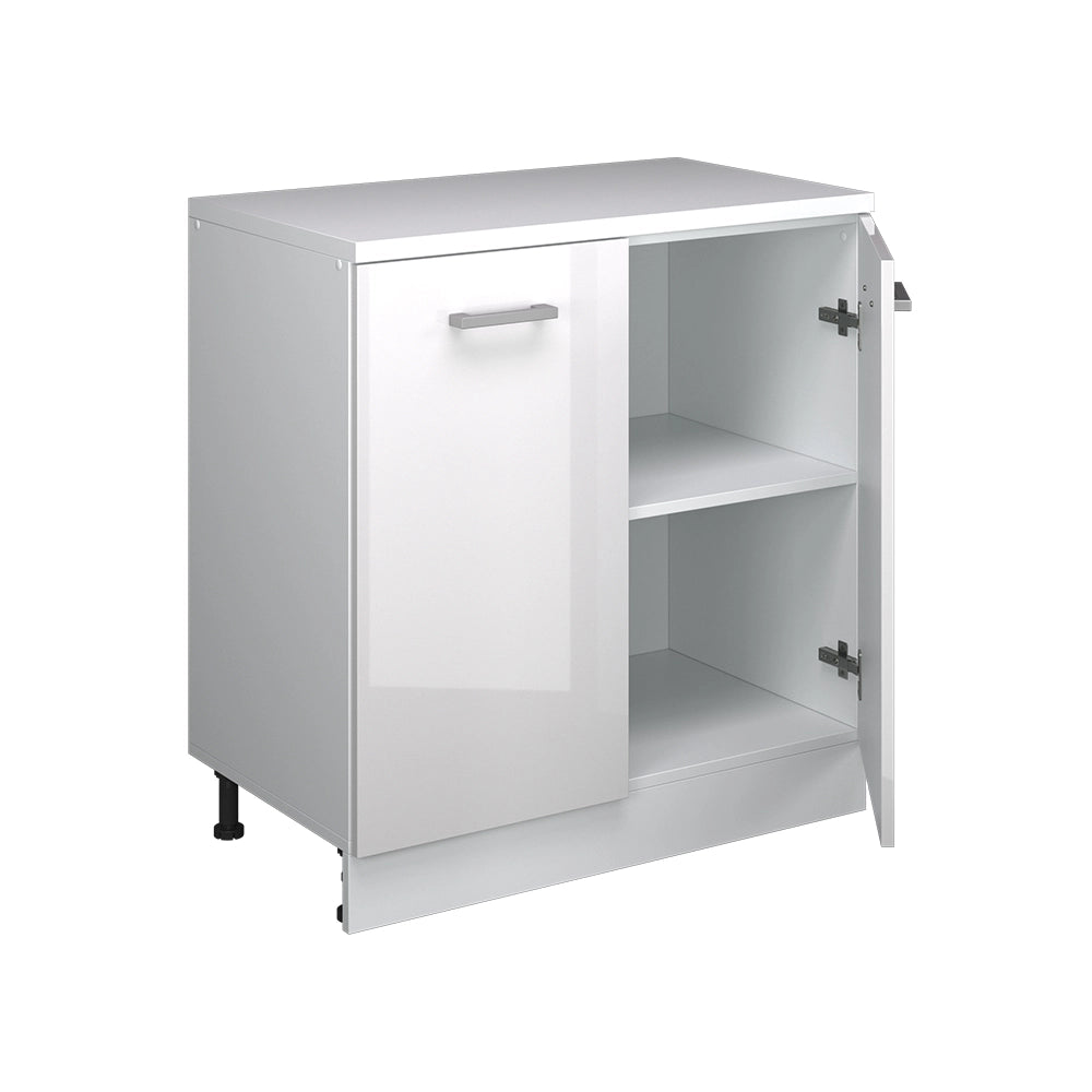 Mobile per mansarda Rion Bianco lucido/Bianco 80 x 83.8 cm senza inclinazione con 2 ante Vicco