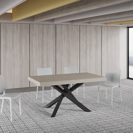 Tavolo Allungabile 160-264x90x77 cm Volantis Cashmere Telaio Antracite