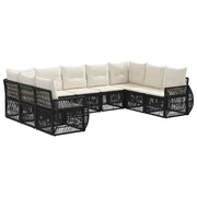 Set Divano da Giardino 9 pcs Nero e Bianco Crema polyrattan 3435520