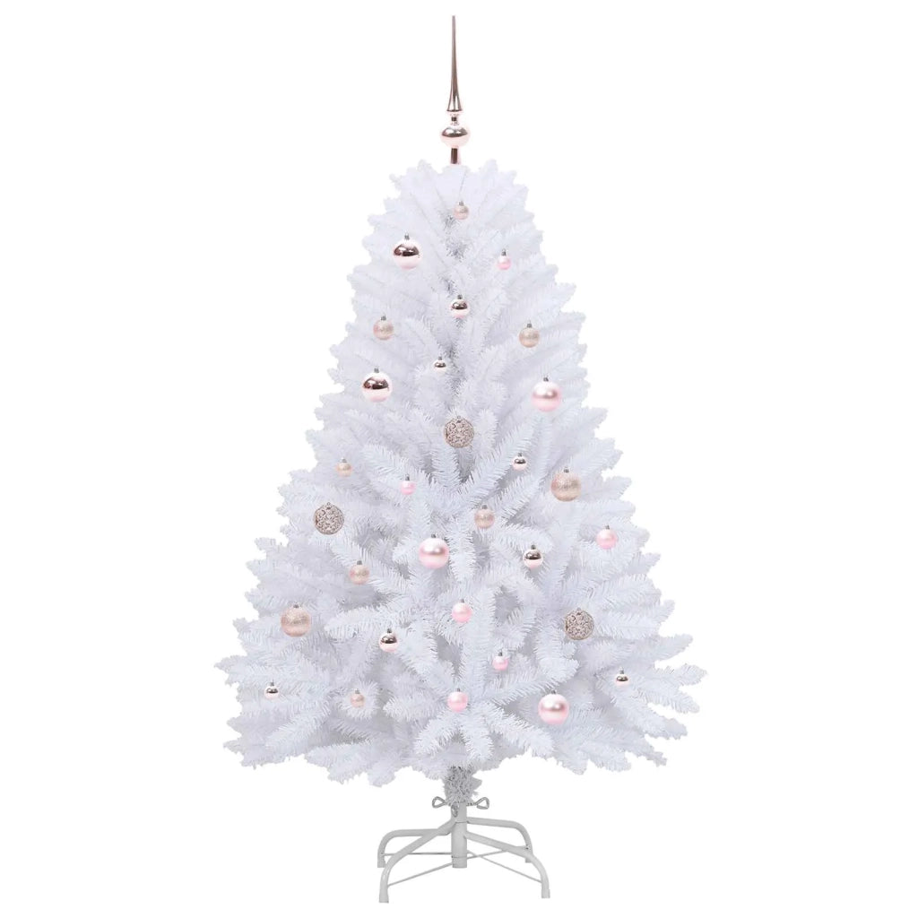 Albero di Natale Artificiale con Rami Pieghevoli Bianco 150 cm