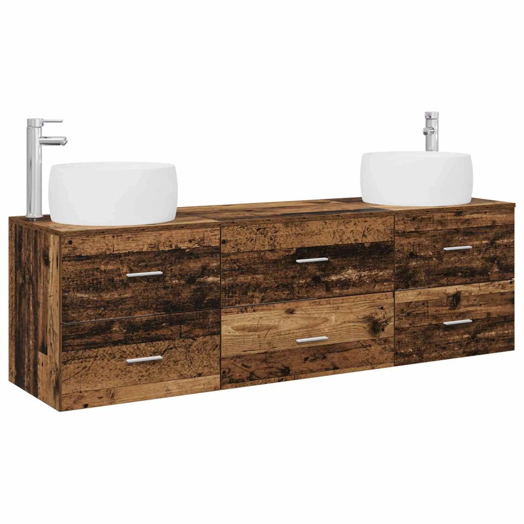 Set di mobili per il bagno 3 pz Legno antico 3405921