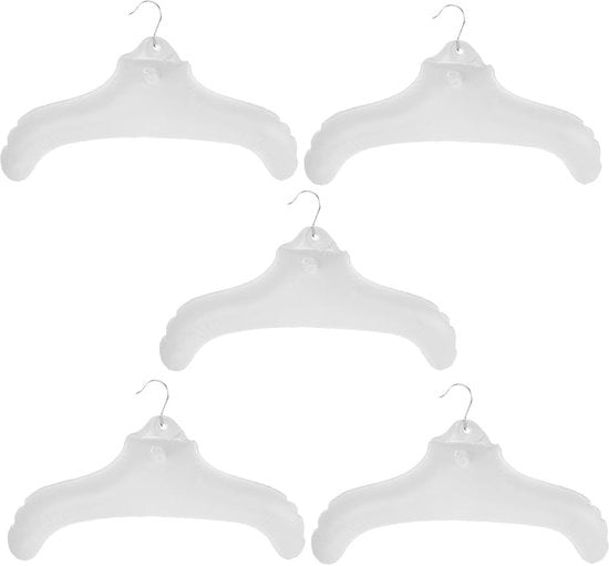 Pacchetto di 5 spille per abiti gonfiabili - Manichette per abiti pieghevoli in PVC. Apparecchio per appendere abiti portatile per uso domestico e viaggio. Facile da utilizzare e spazievitore.