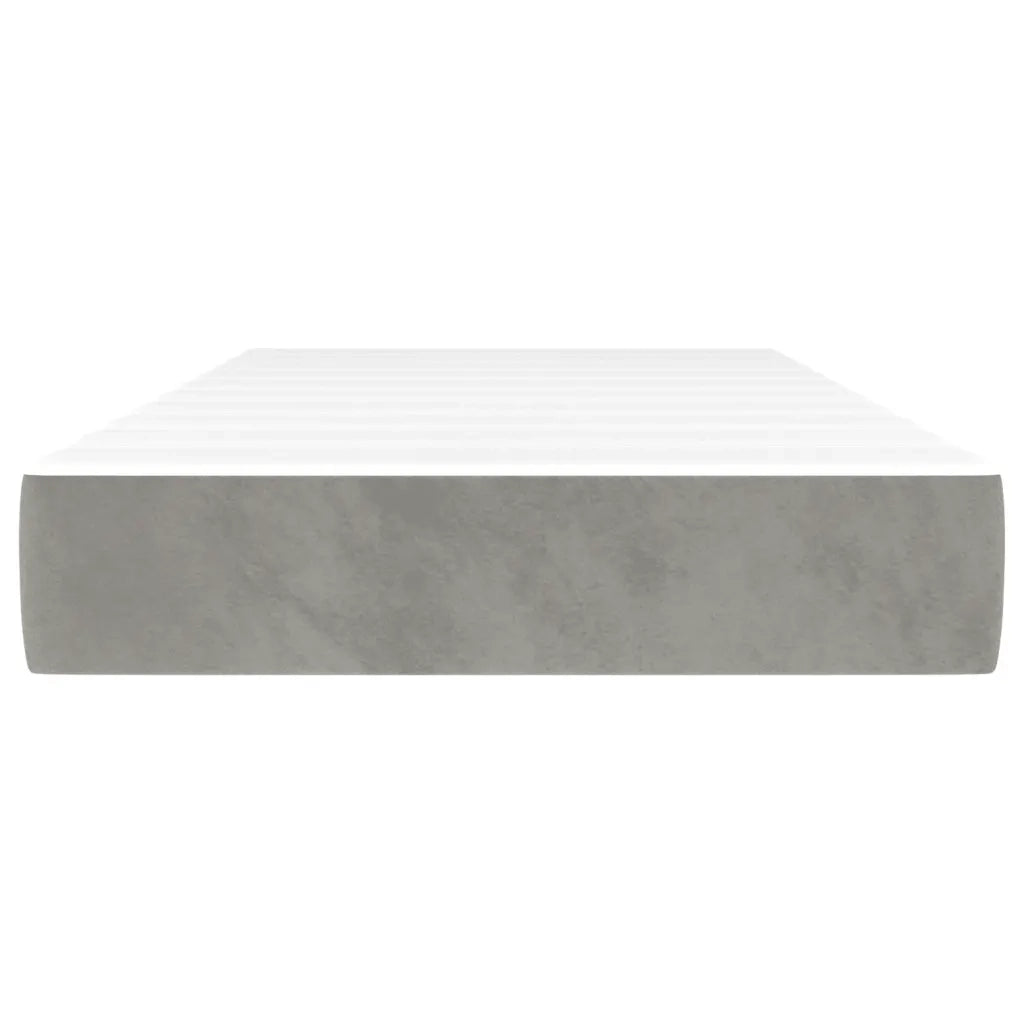 Materasso a Molle-Materasso per letto Grigio Chiaro 90x200x20 cm in Velluto