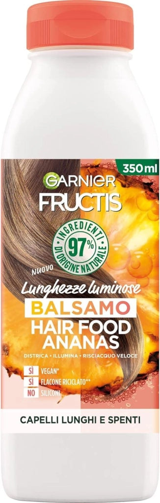 GARNIER FRUCTIS BALSAMO HAIR FOOD ANANAS PER CAPELLI LUNGHI E SPENTI 350 ML CON ANANAS