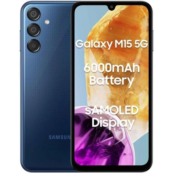 Samsung galaxy m15 16,5 cm (6.5") dual sim ibrida 5g usb tipo-c 4 gb 128 gb 6000 mah blu - 8806095493015