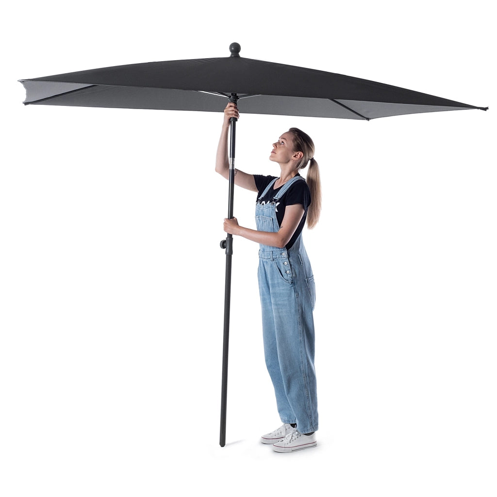 Ombrellone da giardino grande KADAX 210 cm, pieghevole, per balcone, con copertura rettangolare