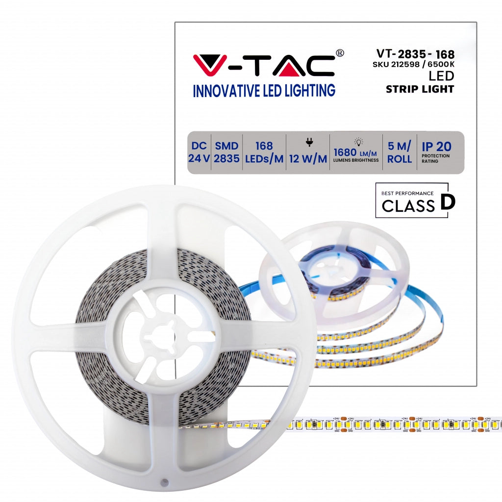 Strip LED SMD2835 - 168 LED 24V IP20 6500K 140LM/W