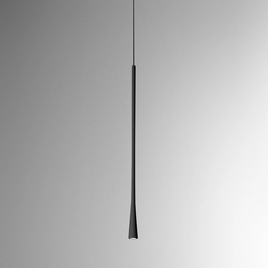 Dafne - Lampada a sospensione nera led 7W 3000K IP20 - Lampada da soffitto led design minimal in alluminio - Alimentatore incluso - L.max 165cm
