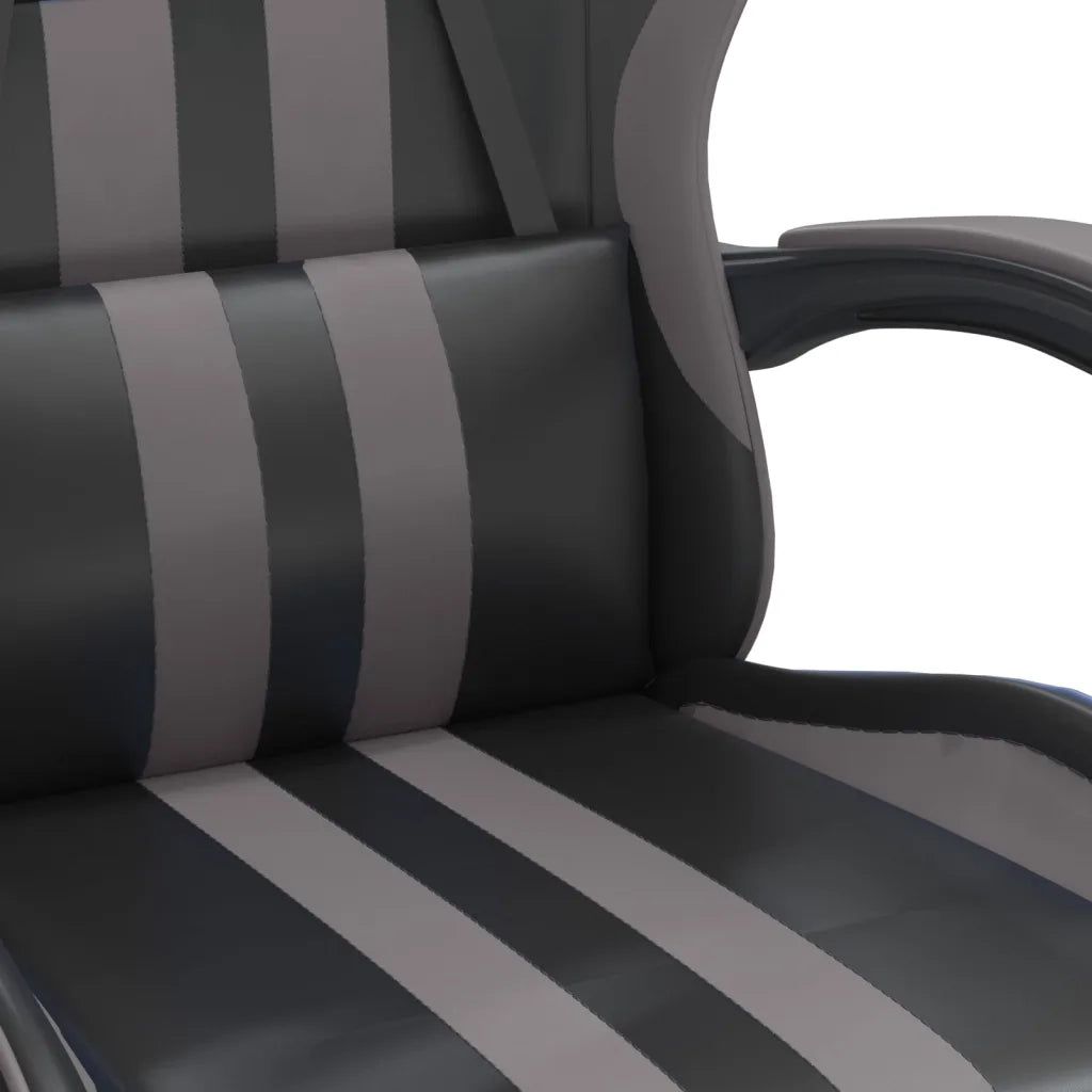 vidaXL Sedia da Gaming Nera e Grigia in Similpelle