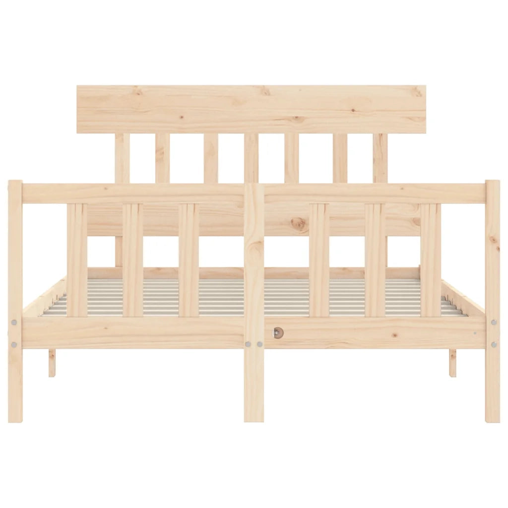 Letto senza Materasso-Struttura Letto 140x190 cm in Legno Massello di Pino 522010