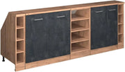 Set di mobili sottotetto Rion, Calcestruzzo nero, 210 cm Set di 5 carcasse armadio profondità 60 cm, adatto per il salvaspazio sotto tetti spioventi