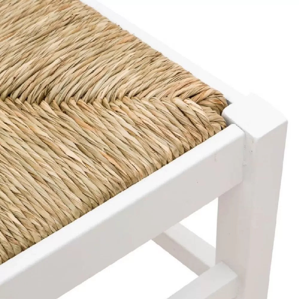 Set 2 sedie legno seduta paglia bianco shabby chic - Mobili 2G