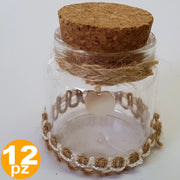 Trade Shop - Bomboniera Ampolla Vetro Tappo Sughero Ciondolo Portaconfetti Matrimonio Wedding -