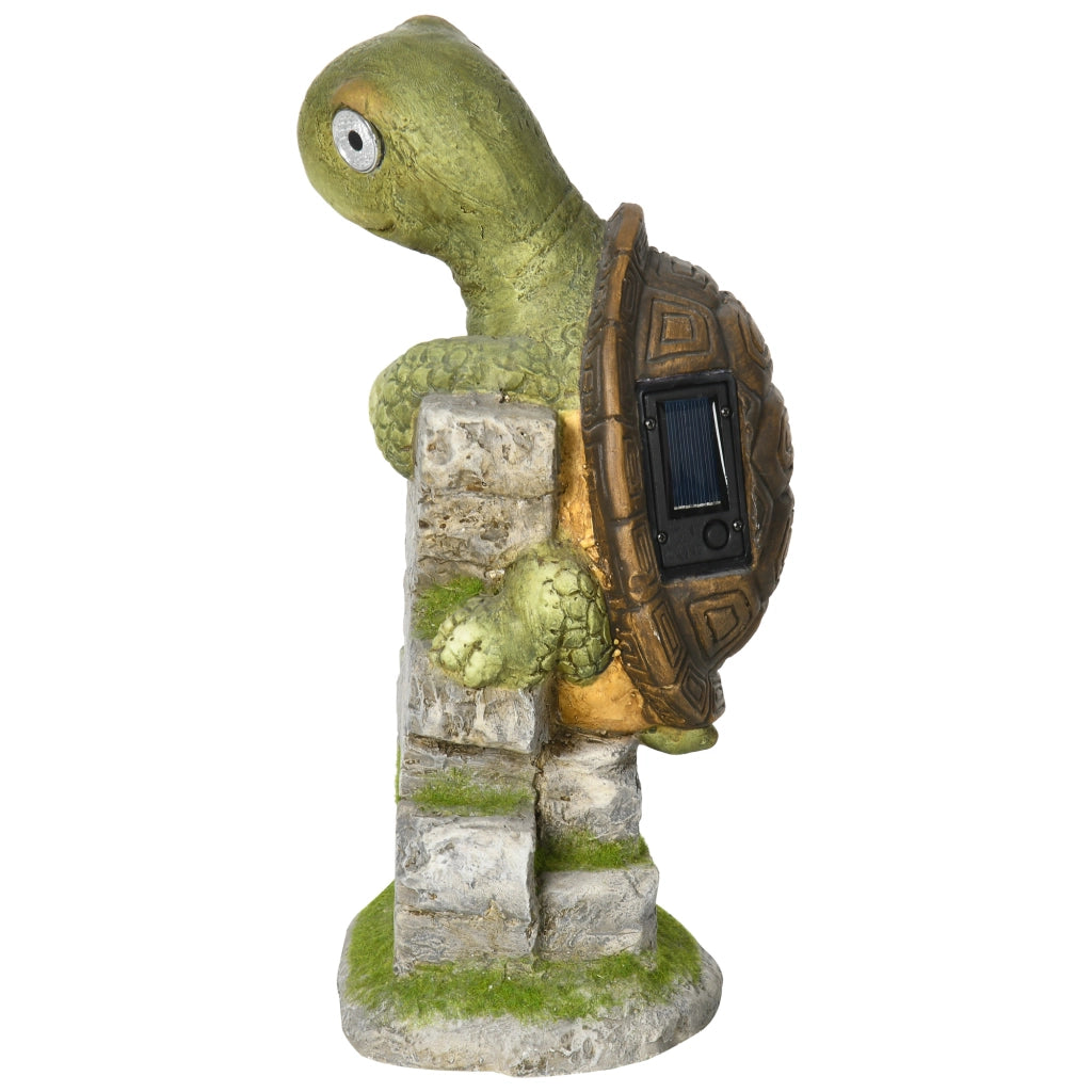 Statua da Giardino Tartaruga Piccola con Luci Solare ¨C Zephmum ¨C Verde