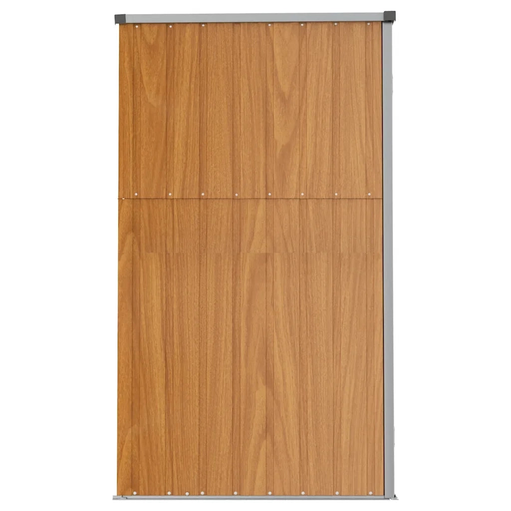 Capanno per Attrezzi-Casetta da Giardino Marrone 225x89x161 cm in Acciaio Zincato