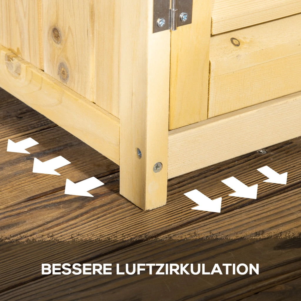 Armadio da giardino in legno con tetto ¨C Xylo ¨C 4 scomparti, 87x46,5x160 cm