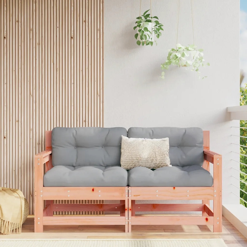 Sedia da patio-Sedie da Giardino con Cuscini 2 pz in Legno Massello di Douglas 504904