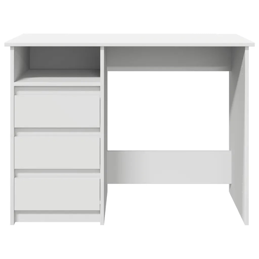 Scrivania Bianca 102x50x75 cm in Legno Multistrato 860463