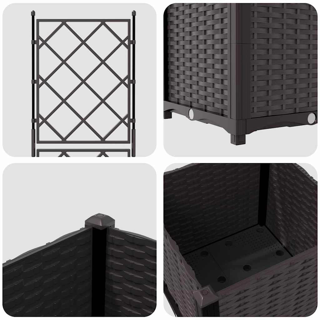 Fioriera da giardino moderna e minimalista 40 x 40 x 143 cm acciaio marrone 02_0058511