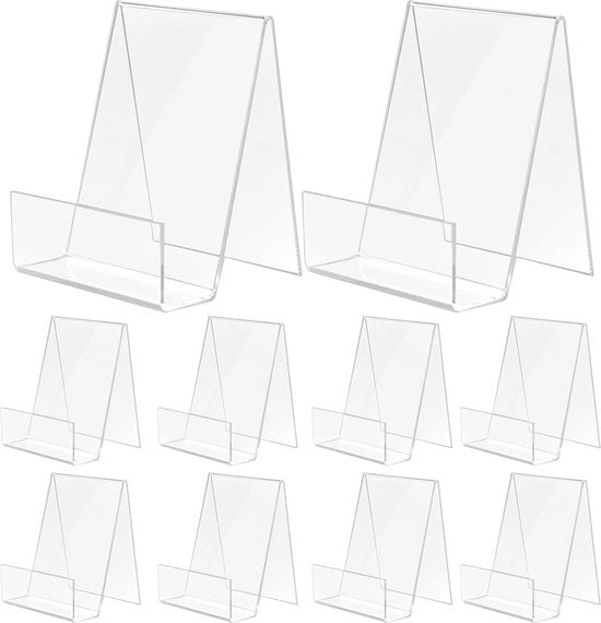 Standario per libri in acrilato trasparente 10 pezzi 105 x 9 x 75 cm standario per brochure sostegno per libri oggetti per hobby e foto