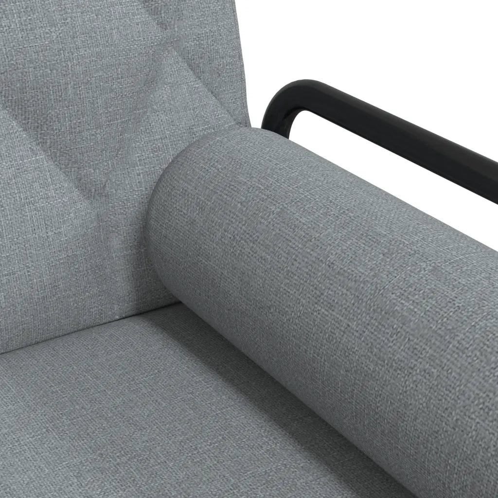 Divano Letto con Braccioli Grigio Chiaro in Tessuto 351937