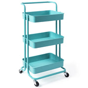Carrello di servizio con ruote 42 x 35 x 87 cm portata 60 kg design compatto metallo verde 20_0011383