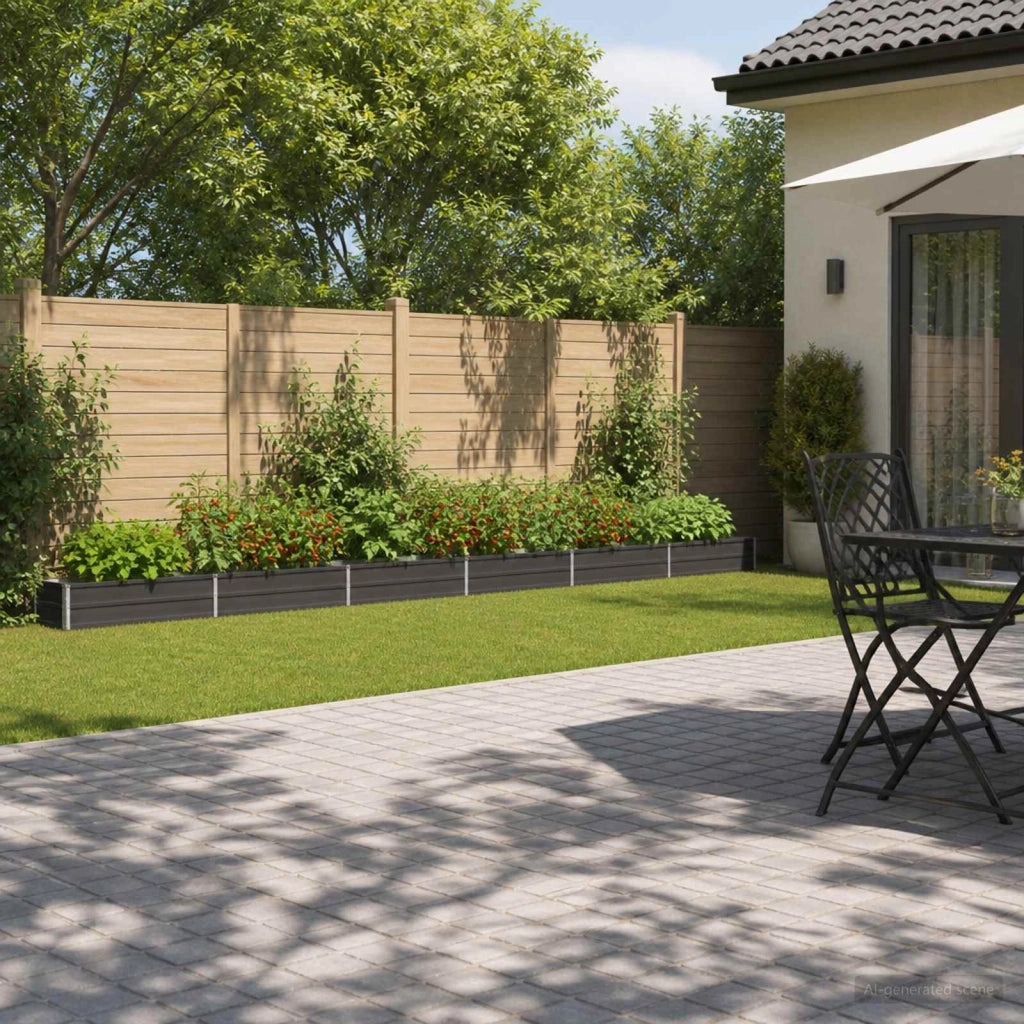 Letto rialzato da giardino Antracite 600 x 40 x 24 cm Acciaio 8006378