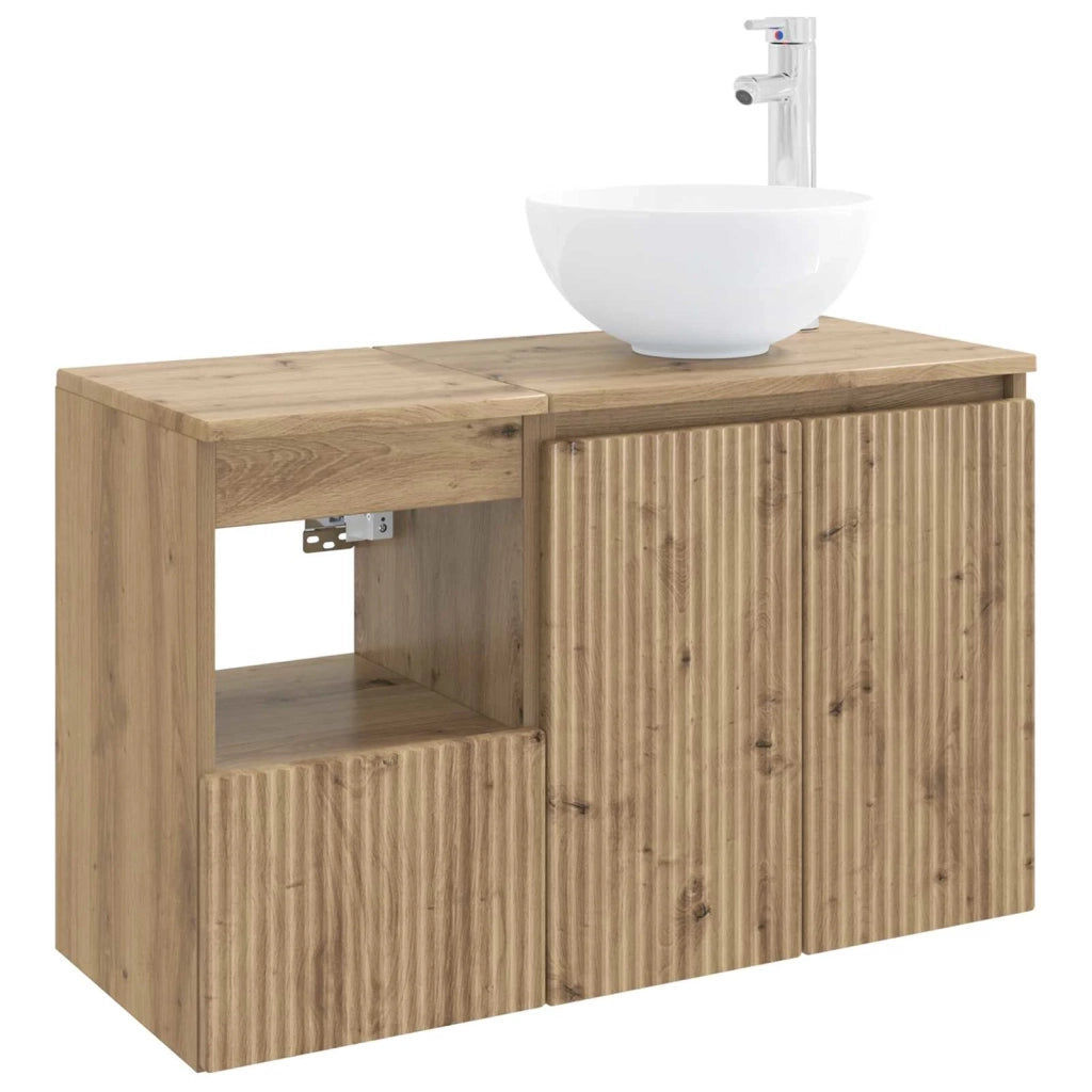 Set di mobili per il bagno 2 pz Rovere Artigianale 3404043