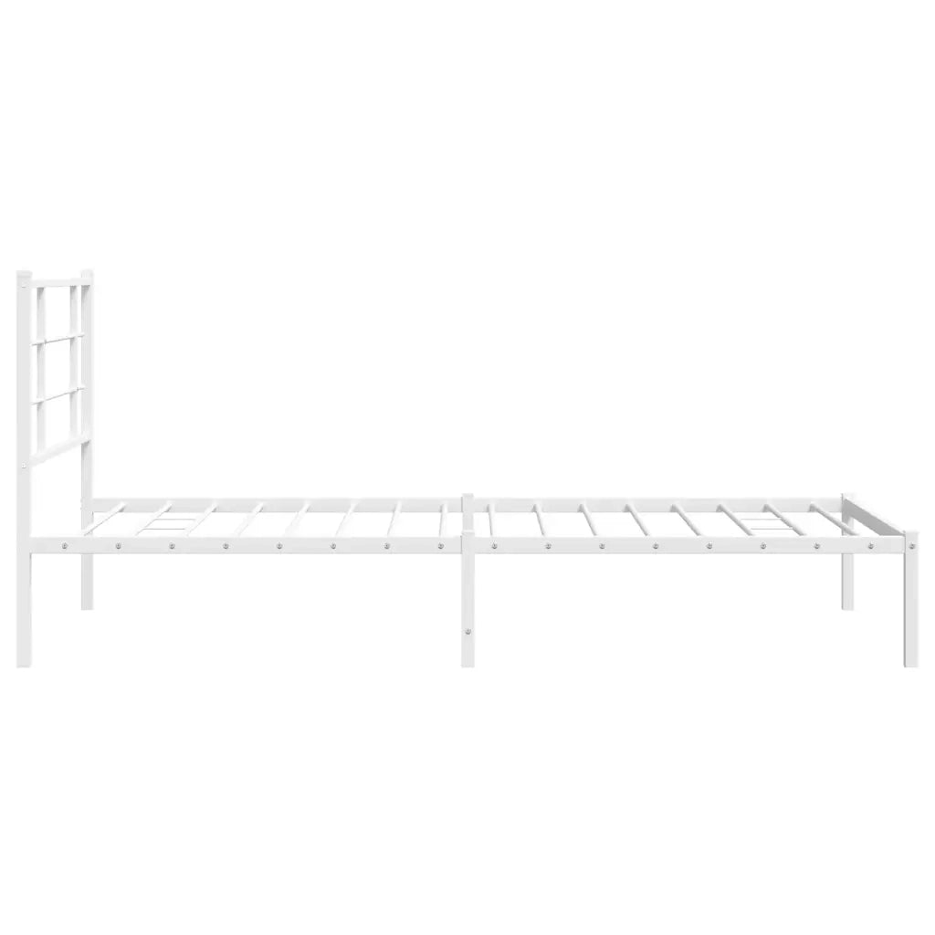 Giroletto con Testiera Metallo Bianco 100x200 cm 355605