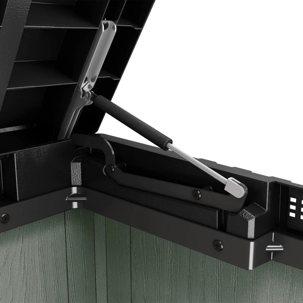 Armadio da esterno Napanee, Mobile outdoor, Mobiletto giardino multiuso, Contenitore per balcone o garage, 140x80 h120 cm, Verde