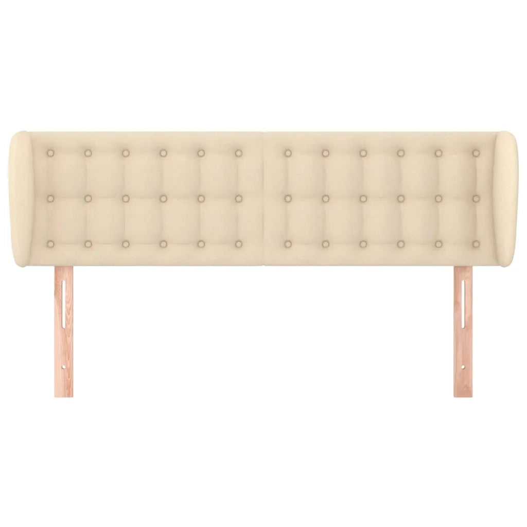 Testiera | Testata ad Orecchio Crema 147x23x78/88 cm in Tessuto
