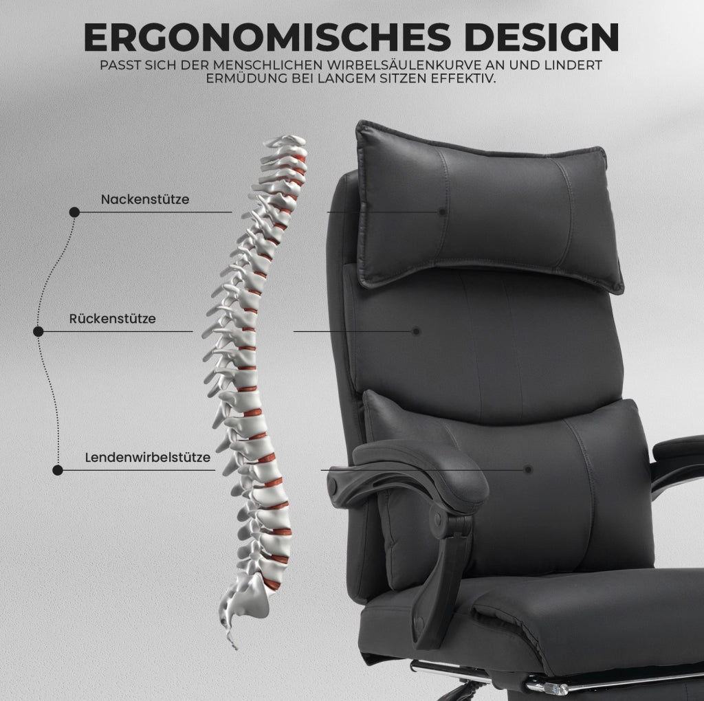 Sedia da ufficio ergonomica in tessuto tecnico nero