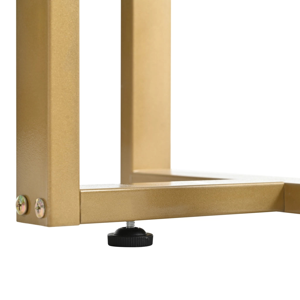 TAVOLO CONSOLLE con cassetti, bianco e oro, MDF
