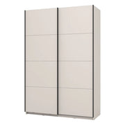Armadio Camera da Letto Tredozio, Guardaroba Grande Appendiabiti, 145.5x217.5h cm Bianco Crema