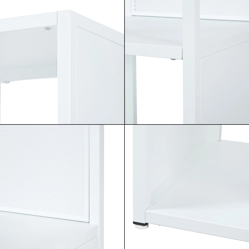 Scaffale da Terra Finspång Libreria in Acciaio 185 x 38 x 38 cm - Bianco [en.casa]