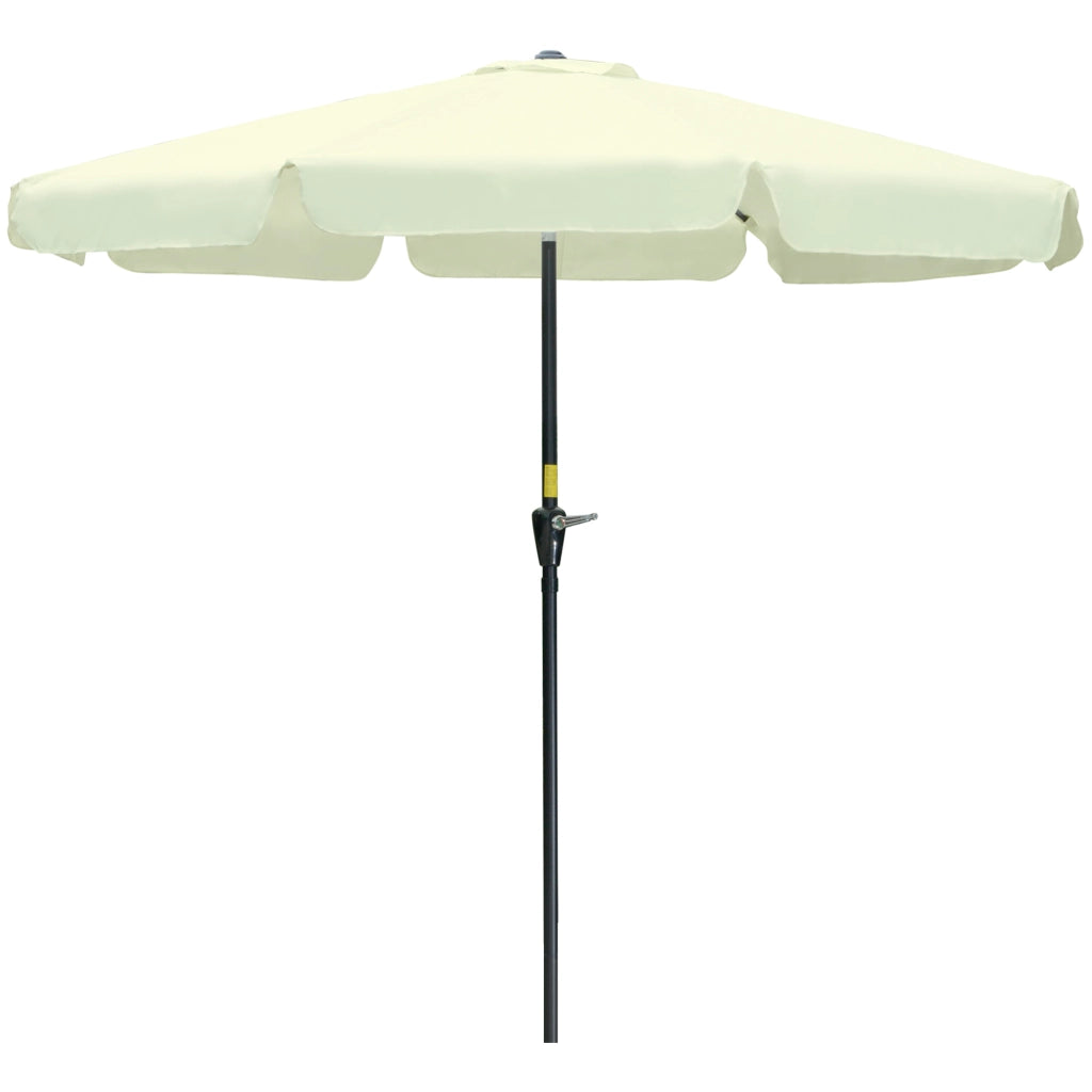 Ombrellone da Giardino Rotondo ?2.7x2.5 m ¨C zephmum ¨C Beige, Testa Inclinabile