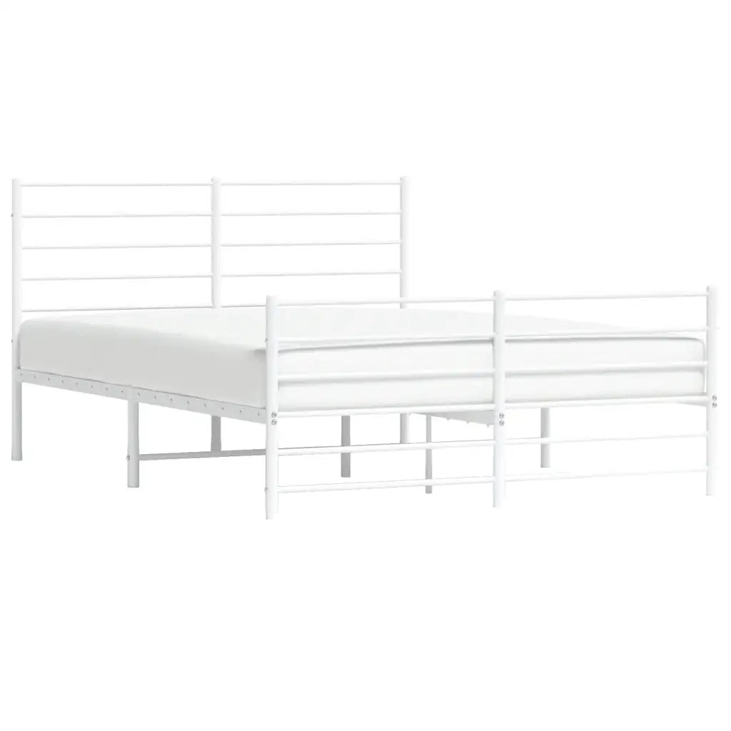 Giroletto con Testiera e Pediera Metallo Bianco 120x190 cm 352383