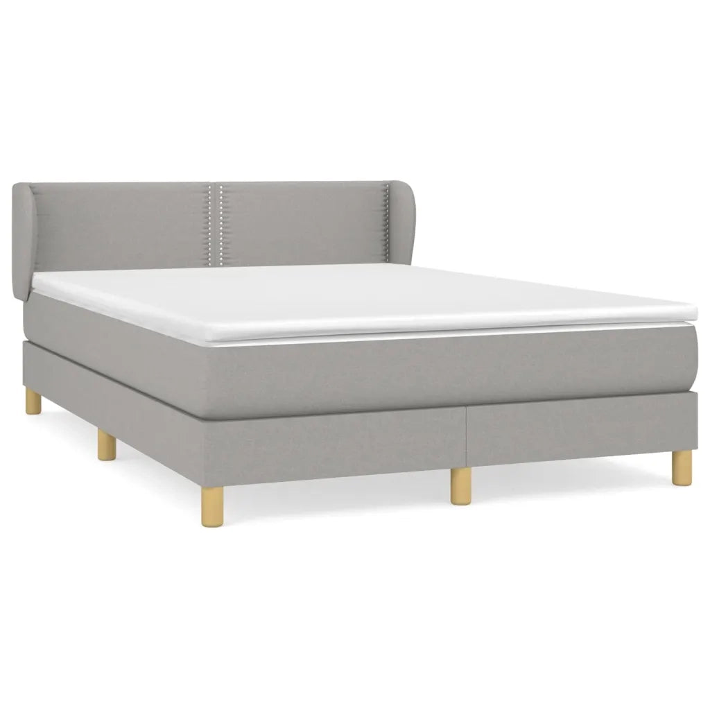 Giroletto a Molle con Materasso Grigio Chiaro 140x200cm Tessutocod mxl 121959