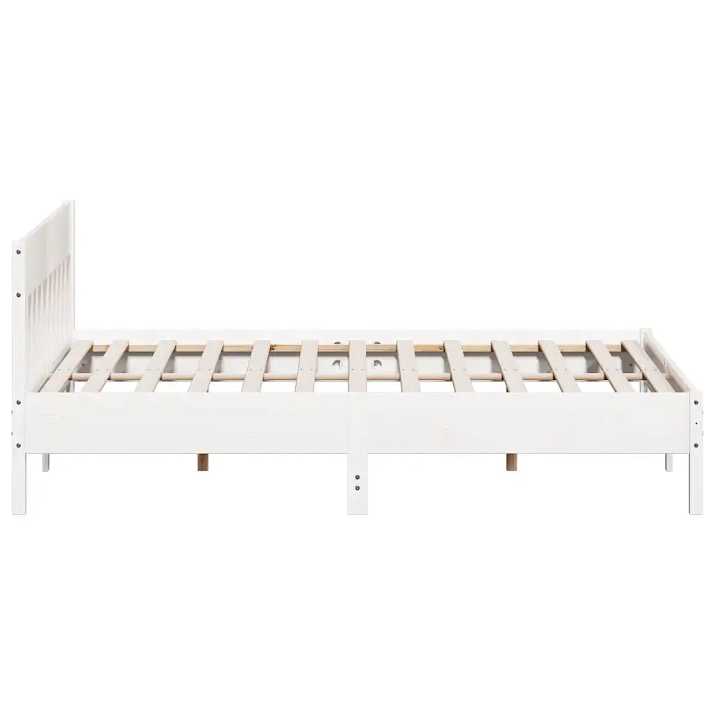 Giroletto senza Materasso Bianco 180x200 cm Legno Massello Pino