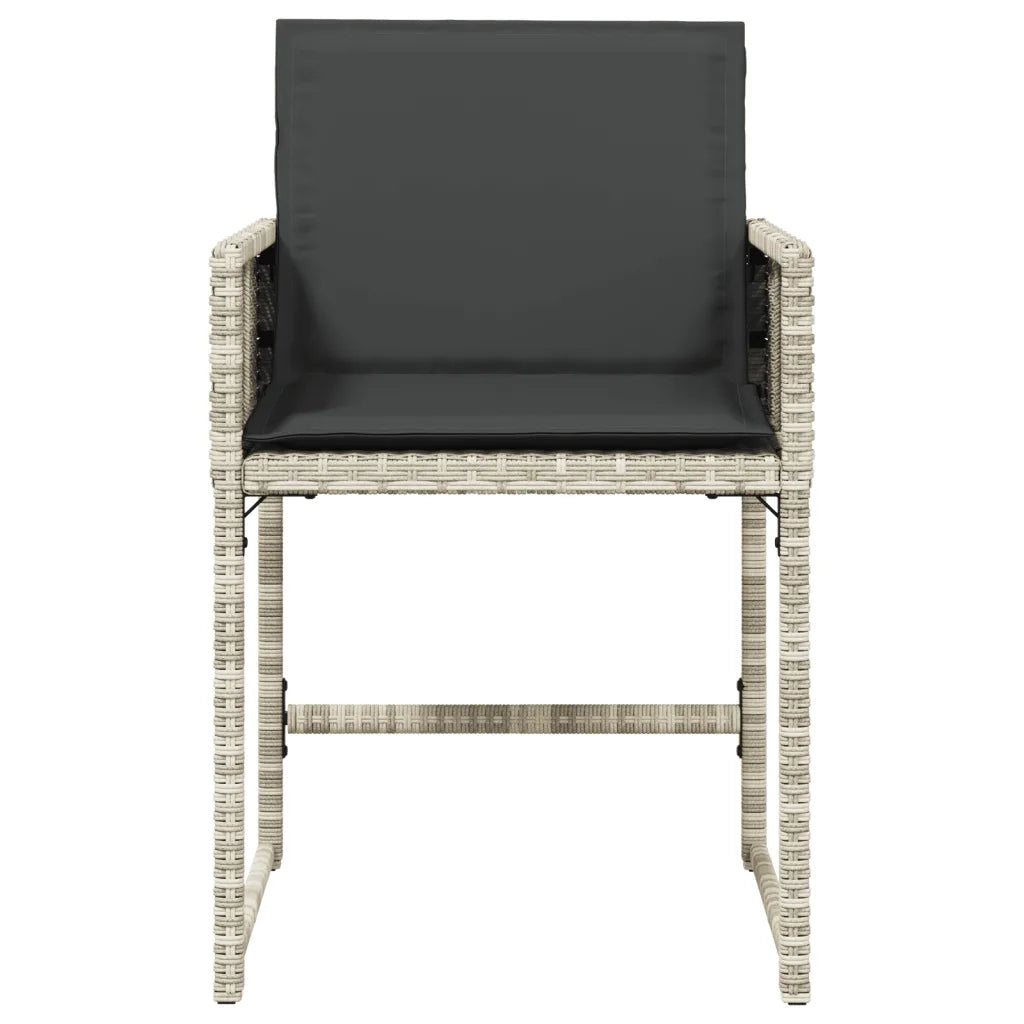 Sedie da Giardino con Cuscini 4 pz | Sedie da Esterno Grigio Chiaro in Polyrattan