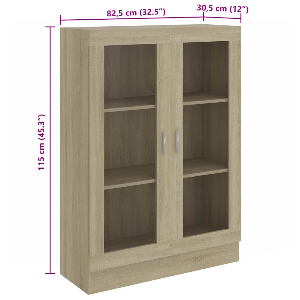 Armadietto Vetrina Rovere Sonoma 82,5x30,5x115 cm Multistrato 802753