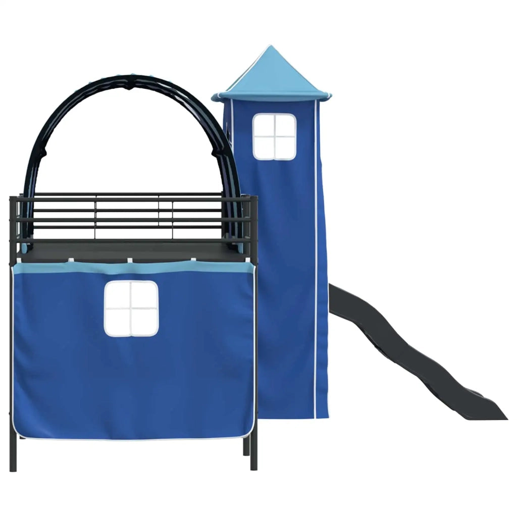 Struttura del letto loft per bambini-Giroletto per bambini Nero e Blu 100 x 200 cm 276665