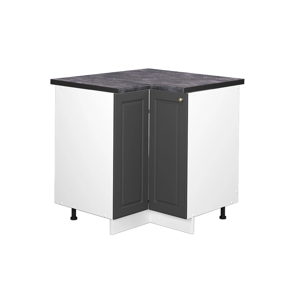 Mobile ad angolo cucina Fame-Line Oro-antracite rustico/Bianco 80.5 cm, PL Antracite Vicco
